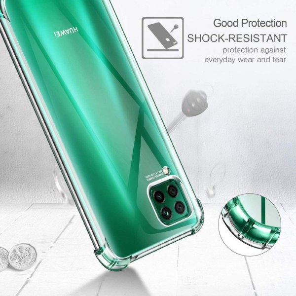 Huawei P40 Lite iskuja vaimentava silikonikotelo Shockr Transparent