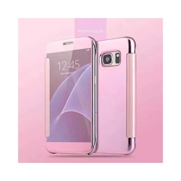 Samsung S8 Plus Flip Case Clear View Seisova Rocket Rosenguld