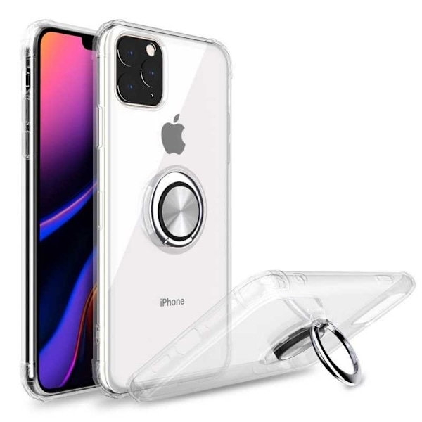 iPhone 12 Pro stødsikkert cover med ringholder frisk Transparent