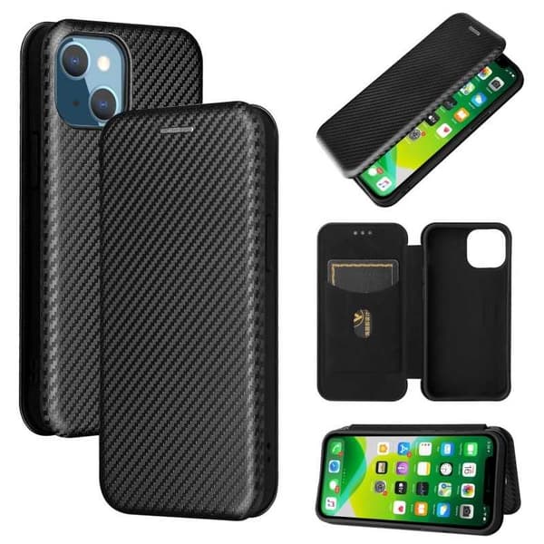 iPhone 13 Flip Case -korttipaikka CarbonDreams Svart