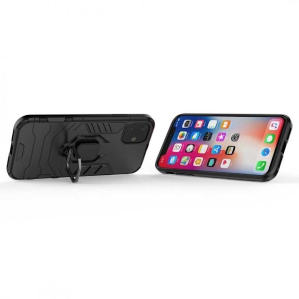 iPhone 11 Iskunkestävä suojus sormustelineellä ThinArmor Black
