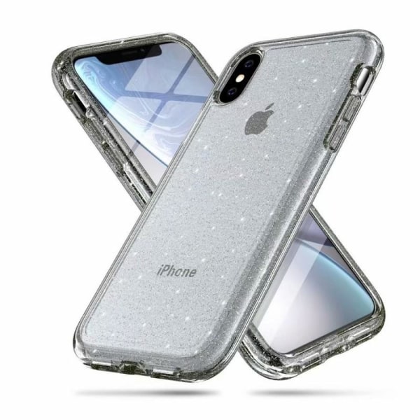 iPhone XS Max iskuja vaimentava matkapuhelinkotelo Sparkle Silver