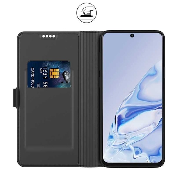 Samsung A51 4G Flip Case Skin Pro V2 korttilokerolla Black