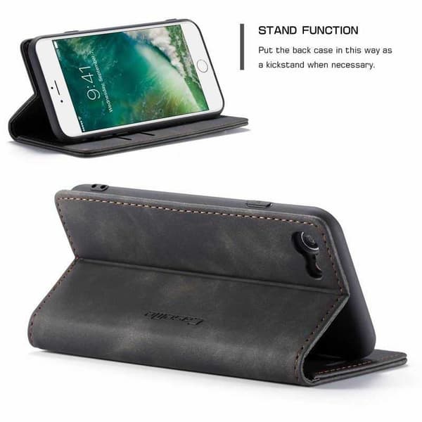 iPhone 7 Elegant Flip Case CaseMe 3-FACK Black