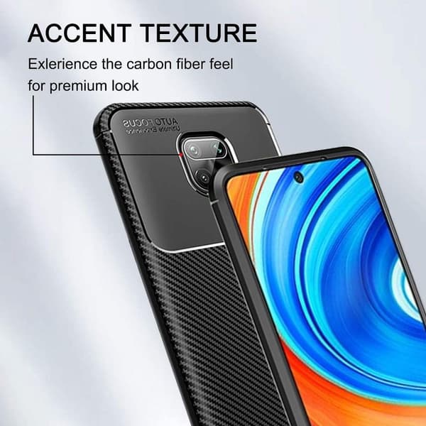 Redmi Note 9S & 9 Pro Iskunkestävä ohut kansi FullCarbon® V4 Black