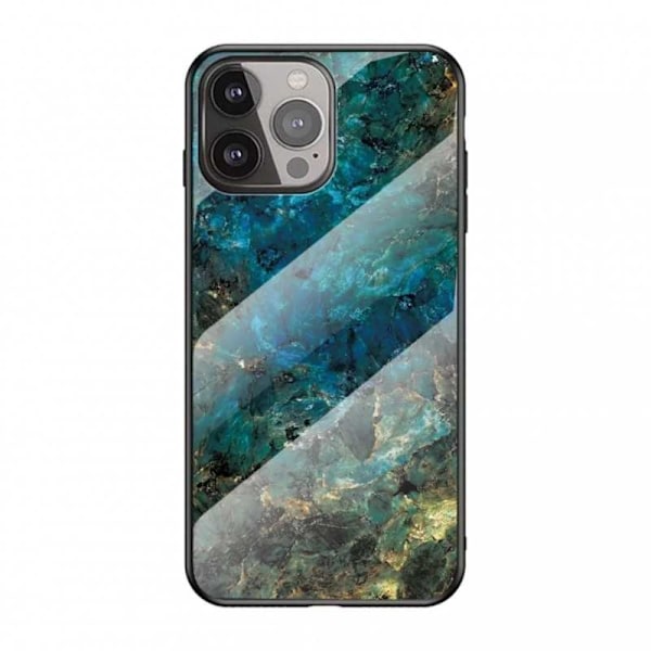 iPhone 13 Pro Max Marmorskal 9H Härdat Glas Baksida Glassback V2 MultiColor Svart/Vit