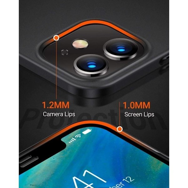 iPhone 14 Max Ultra-ohut kumipinnoitettu Mattavärinen Basic V2 Black