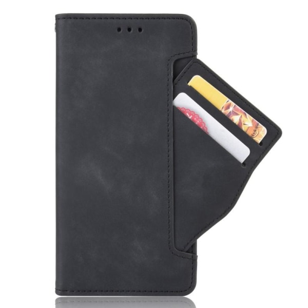 Samsung Galaxy S10 -lompakkokotelo, PU-nahkainen 6-taskuinen Win Black