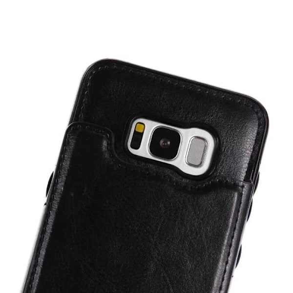 Samsung S8 Stöttåligt Skal Korthållare 2-FACK Flippr Svart