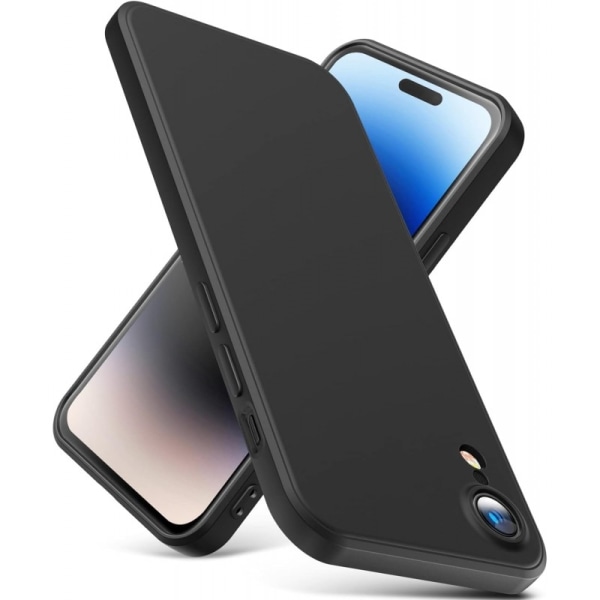 iPhone XR Gummibelagd Mattsvart Skal Kameraskydd Liquid - Svart