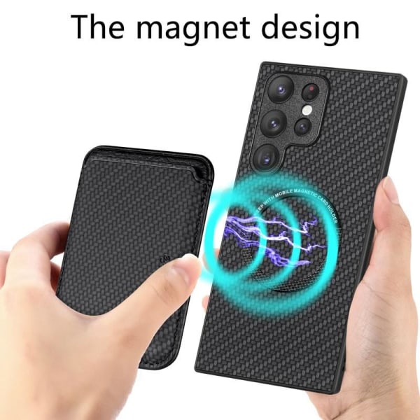 Støtsikkert Skall med Magnetkortholder Magsafe RFID for Samsung Black