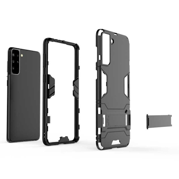 Samsung S21 Ultra iskunkestävä kotelo jalustalla ThinArmor Black