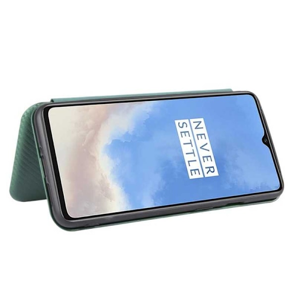 OnePlus 7T Flip Case -korttipaikka CarbonDreams Green Green