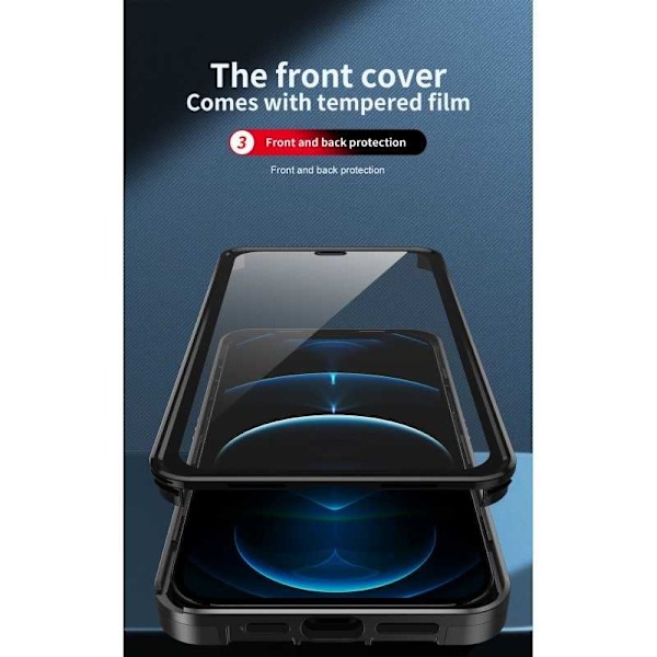 iPhone 12 Pro Max Heltäckande Premium 3D Skal ThreeSixty CamShield Svart