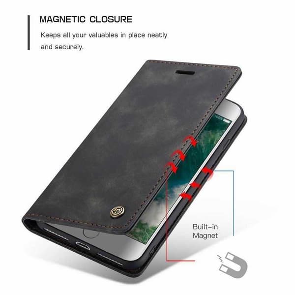 iPhone 8 Plus Elegant Flipfodral CaseMe 3-FACK Black