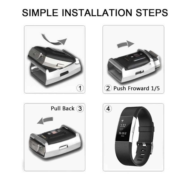 Fulddækkende Ultratynd TPU Cover Fitbit Charge 2 Liquid Transparent