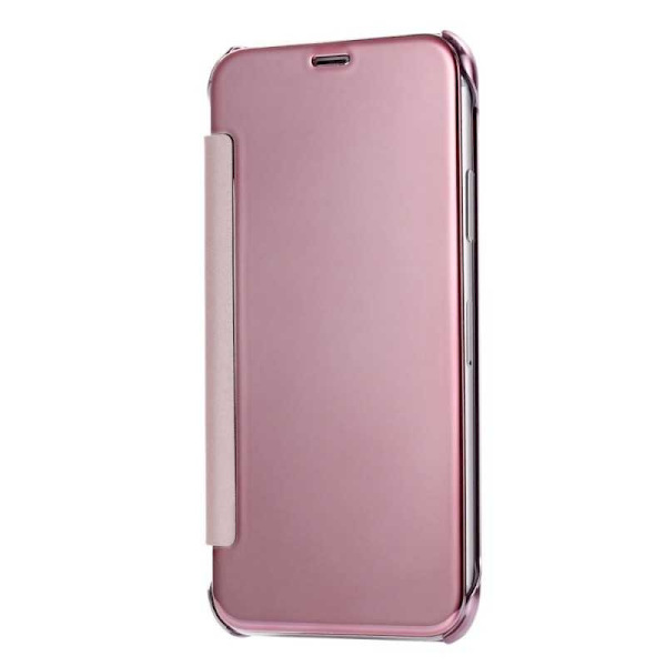 iPhone X Flipfodral Clear View Standing Rocket Guld
