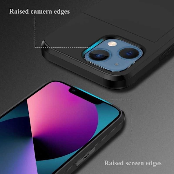 iPhone 14 Stöttåligt Skal Kortfack StreetWise Svart