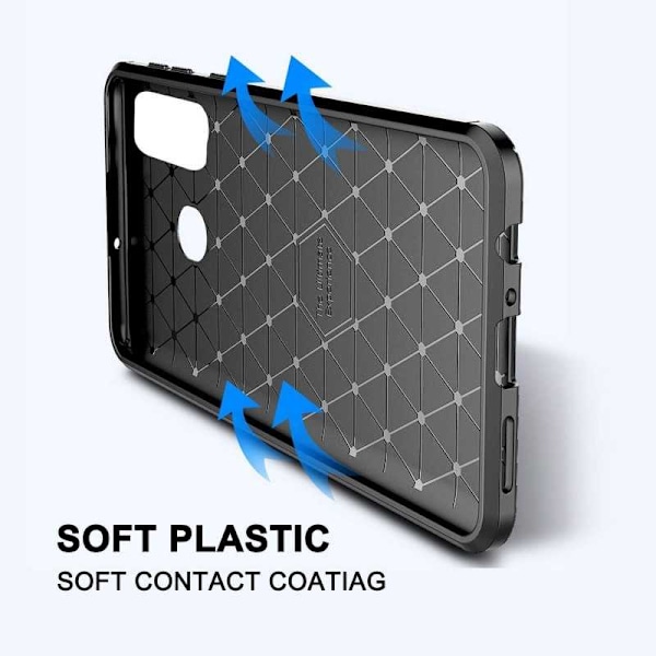 Google Pixel 4a 4G/LTE stødsikkert slankt cover FullCarbon V4 Black