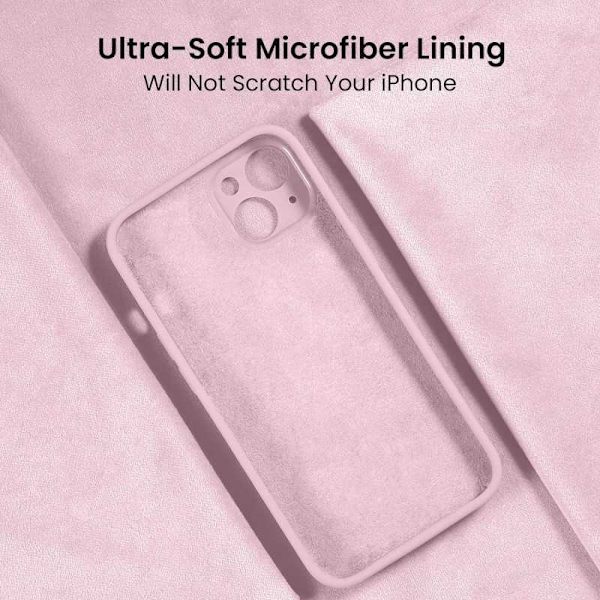 iPhone 15 Pro Max Gummibelagd Mattrosa Skal Kameraskydd Liquid - Rosa