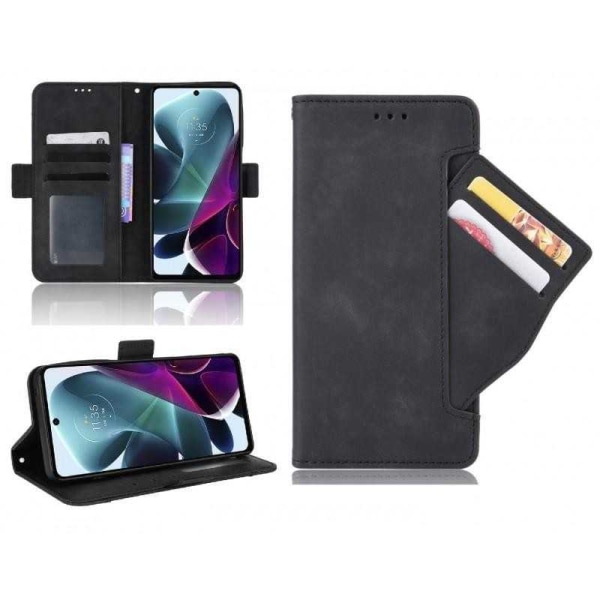 Motorola Moto E20 / E30 / E40 Plånboksfodral PU-Läder 6-FACK Winston V3 Svart