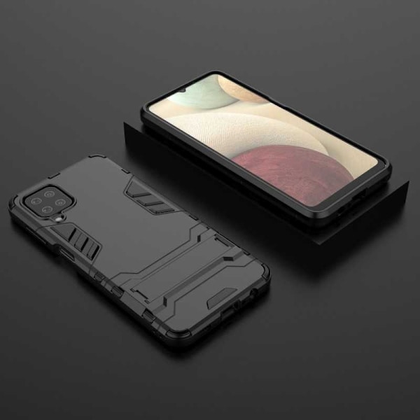 Samsung A12 stødsikkert cover med tynd armering Black