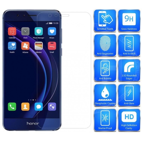 Huawei Honor 8 Hærdet glas 0,26mm 2,5D 9H Transparent