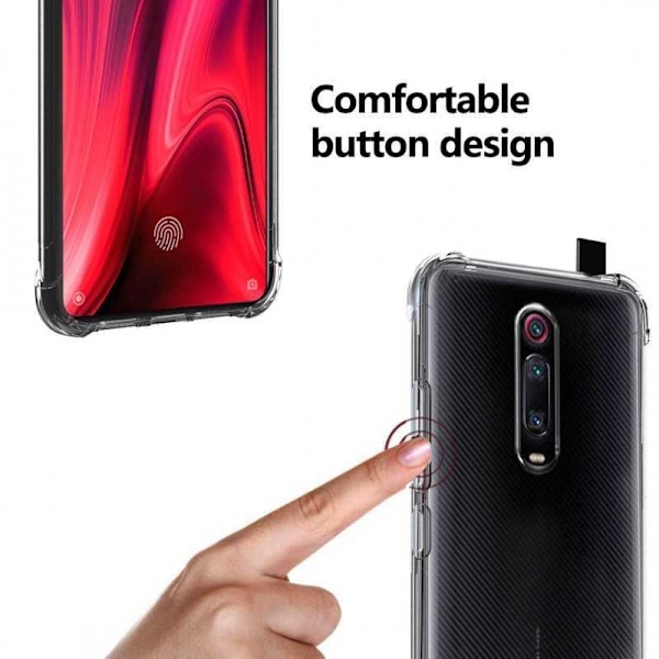 Xiaomi Mi 9T stødabsorberende silikone Shell Shockr Transparent