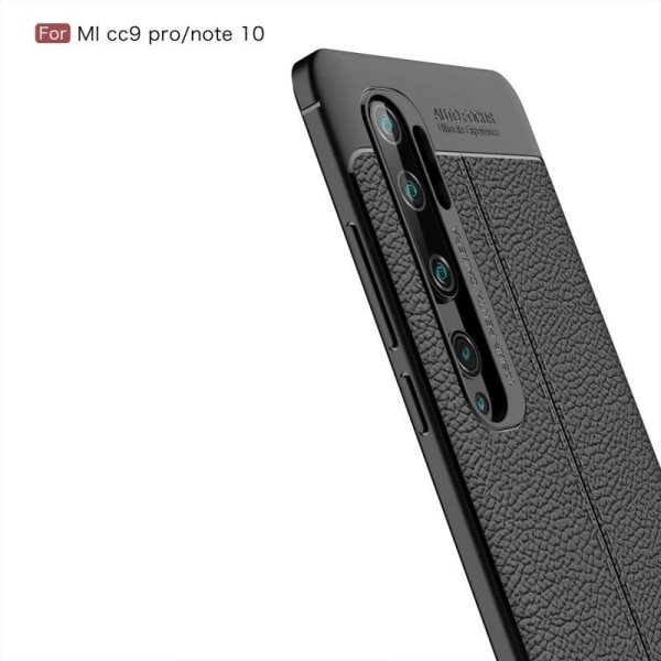 Xiaomi Mi 10 Stöttåligt & Stötdämpande Skal LeatherBack Svart