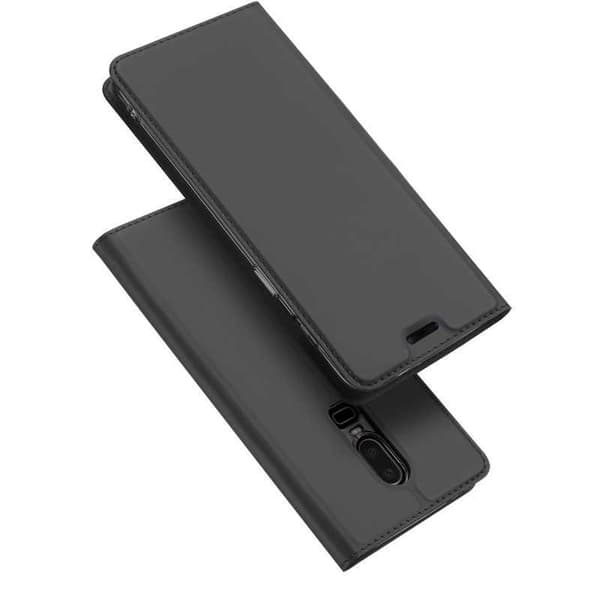 OnePlus 6 Flipfodral Skin Pro med Kortfack Svart