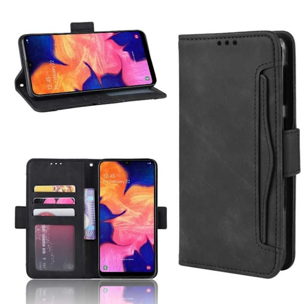 Samsung A10 tegnebog etui PU læder 6-SLOT Winston V3 Black