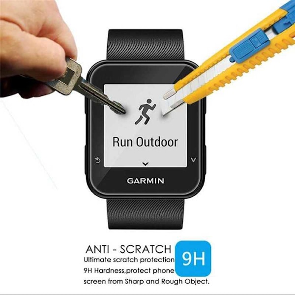 Garmin Forerunner 30 & 35 hærdet glas 0,2 mm 9H 2,5D Transparent