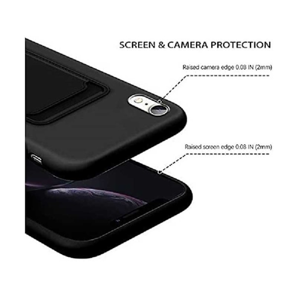 iPhone XR Kumitettu Iskunkestävä Kotelo Korttilokeron Liquid Marinblå