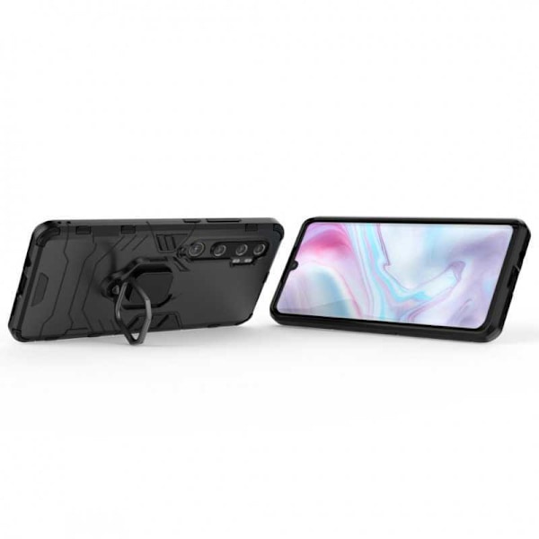 Xiaomi Mi Note 10/10 Pro iskunkestävä suojus sormustelineellä ThinArmor Black