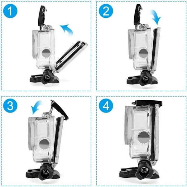 GoPro Hero 8 Sort kamerahus Vandtæt skal Transparent