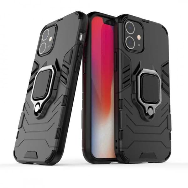 iPhone 12 Mini Stöttåligt Skal med Ringhållare ThinArmor Svart