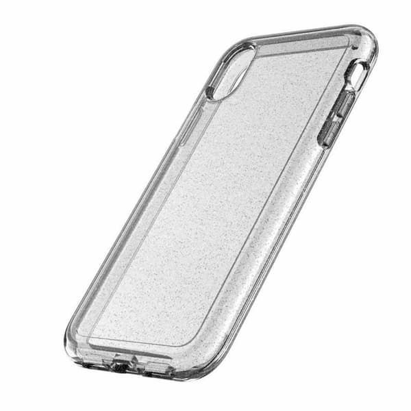 iPhone XR Iskunvaimennin matkapuhelinkotelo Sparkle Silver