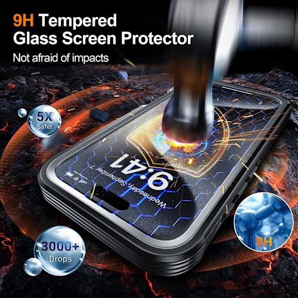 iPhone 16 Pro Heltäckande Magsafe Premium 3D Skal 3in1 ThreeSixty