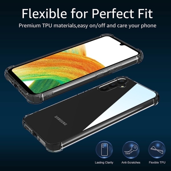 Samsung A34 5G Stöttåligt Skal med Förstärkta Hörn Transparent