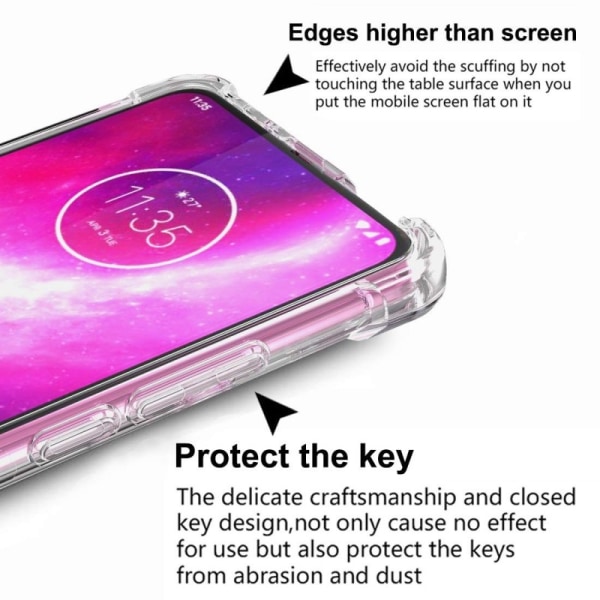 Motorola One Hyper Støtsikkert skall med forsterkede hjørner Transparent