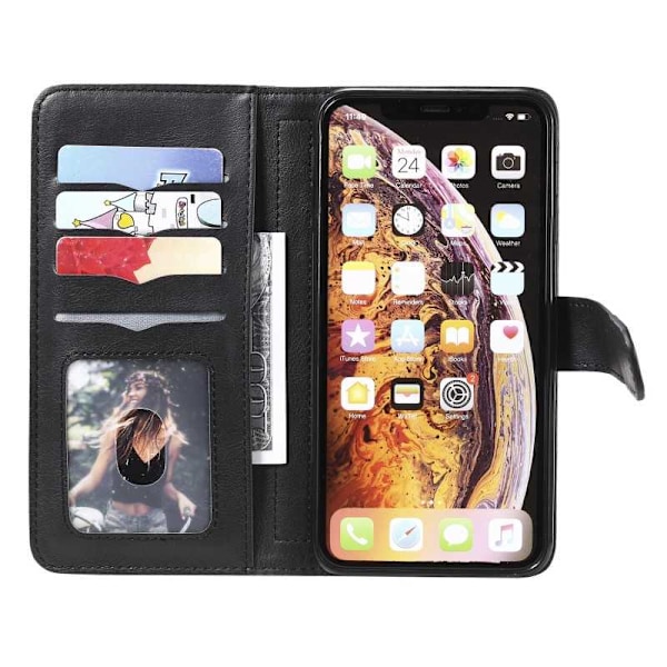 iPhone XS Max Praktisk Plånboksfodral med 11-Fack Array V2 Svart