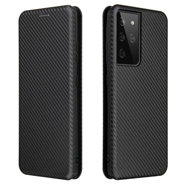 Samsung S21 Ultra Flip Case -korttipaikka CarbonDreams Black