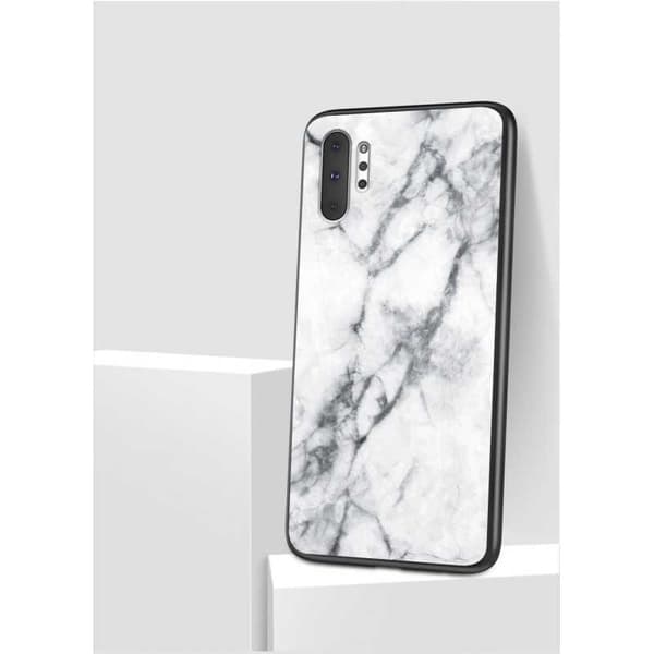 Samsung Note 10 Plus Marmorskal 9H Härdat Glas Baksida Glassback V2 White Variant 2