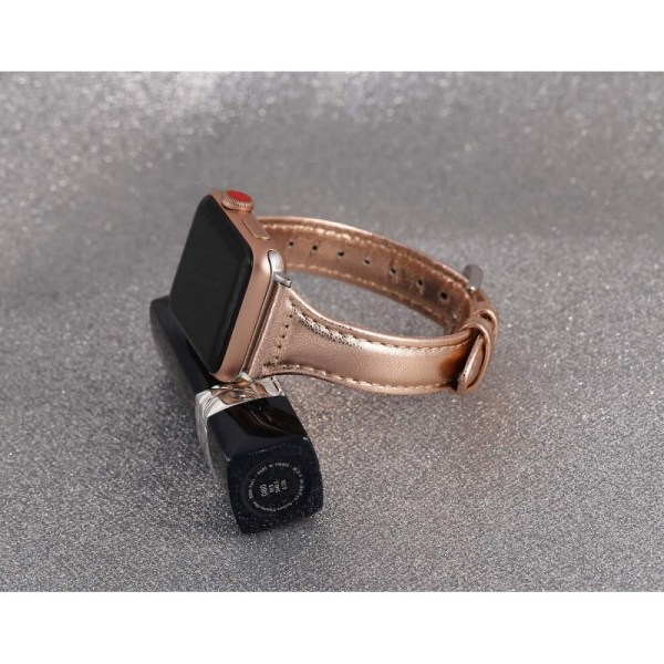 Apple Watch 38/40/41mm Stilrent Läderarmband Mercy - Rosegold