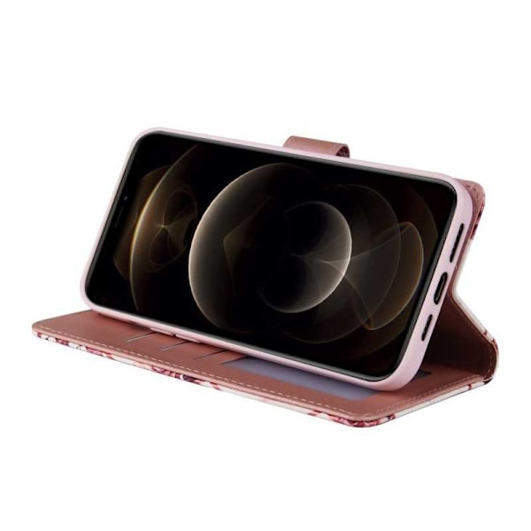 iPhone 12 / 12 Pro Trendy Pung-etui Sparkle 4-KOMPARTMENT Rosa
