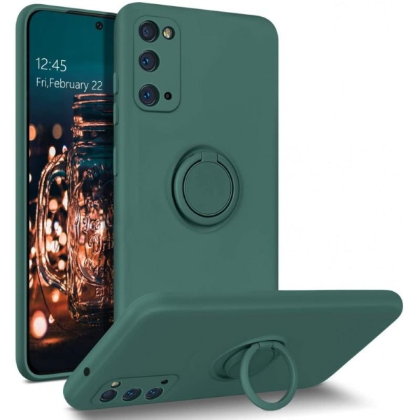 Samsung S20 Ultra Stöttåligt Skal med Ringhållare CamShield Grön