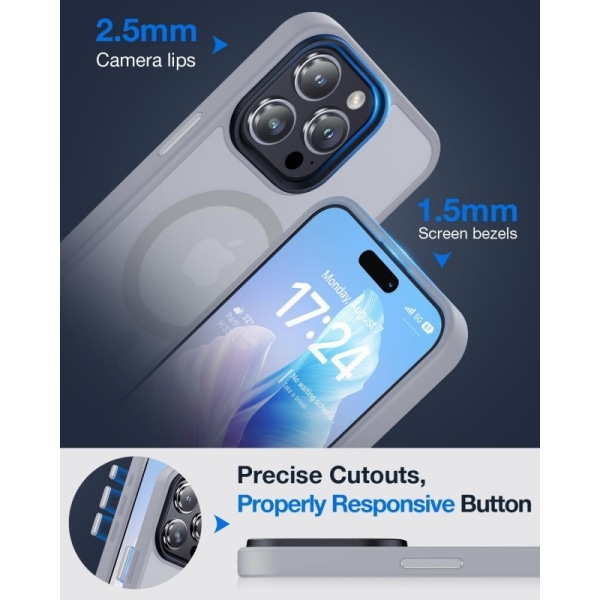 iPhone 14 Pro Max läpinäkyvä iskunvaimenninkotelo, MagSafe-yhtee