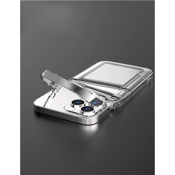 iPhone 14 Pro Tynt støtsikkert mobildeksel med kortspor V2 Transparent
