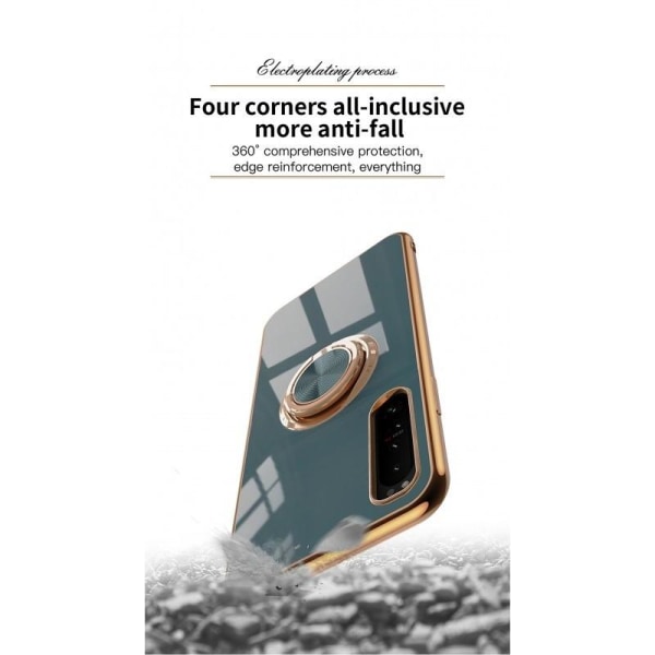 Xperia 10 V Elegant & Stöttåligt Skal med Ringhållare Flawless Svart