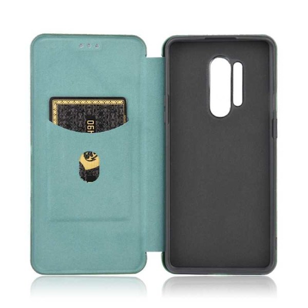 OnePlus 8 Pro Flip Case Kortrum CarbonDreams Grøn Green